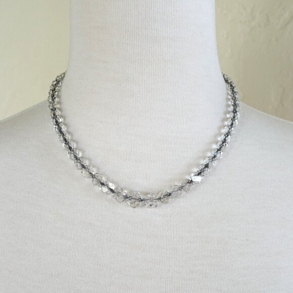 Two 1960s Vintage Crystal Necklaces 17"-19" - Picture 4 of 16